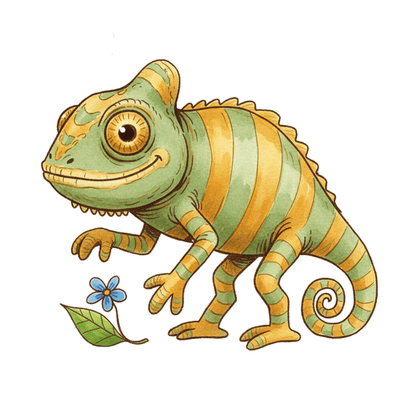 Chameleon maskot Nadačního fondu Cortex